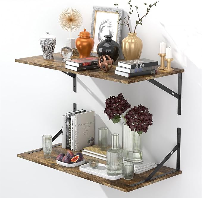 Deep Floating Shelves for Wall Set of 3, 24W x 12 Inch Deep Floating Shelves - Image 7