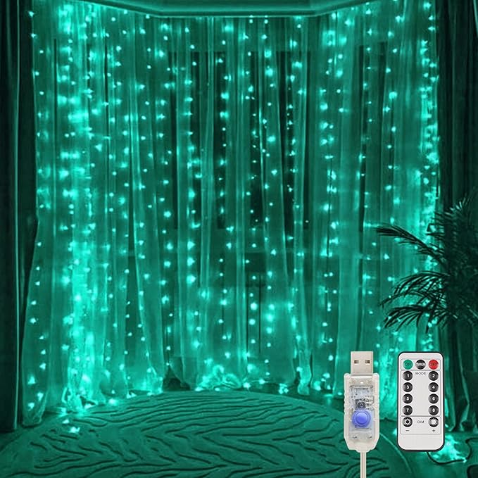 suddus Curtain Lights for Christmas, 200 Led 6.5ft x 6.5ft Hanging String by SUDDUS