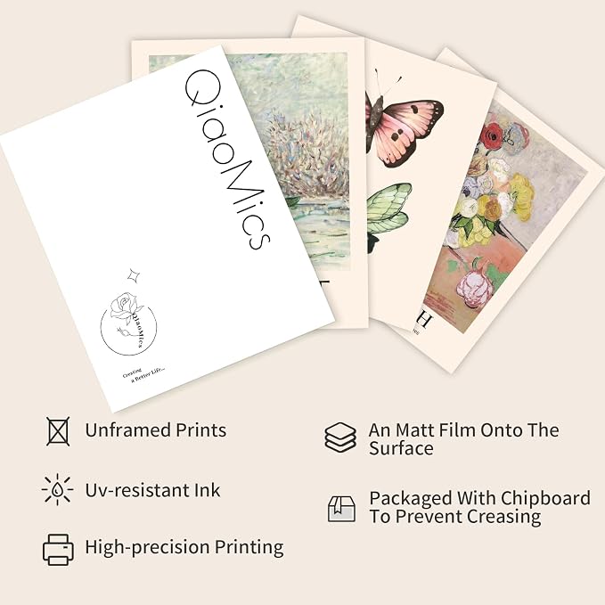 QIAOMICS Wall Art Prints Aesthetic, Flower Market Wall Art Prints - Image 3