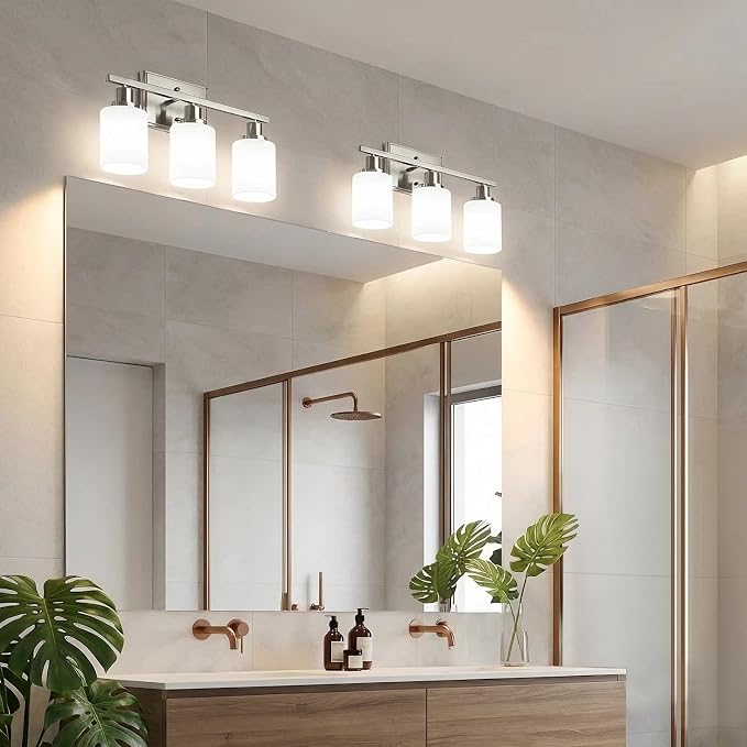 Ascher Bathroom Light Fixtures, 3-Light Vanity Light Over Mirror, Modern - Image 9
