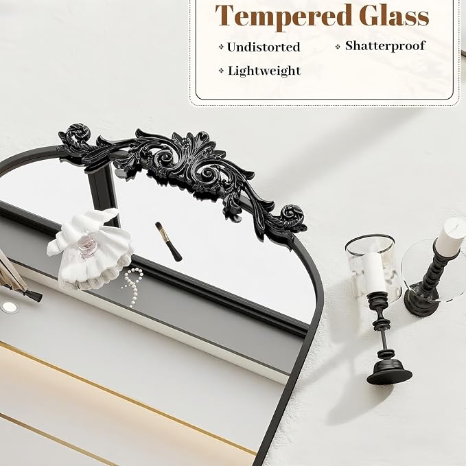 Dewfig Arched Full Length Mirror, Floor Mirror - Image 2