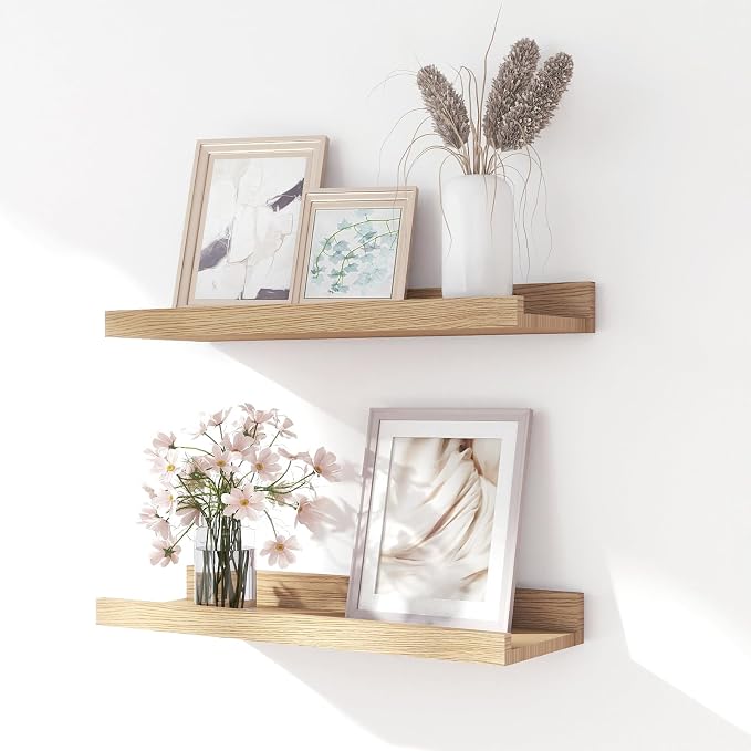 Floating Shelves for Wall Decor, Wall Mounted Wood Storage Shelf for Bedroom by Unknown