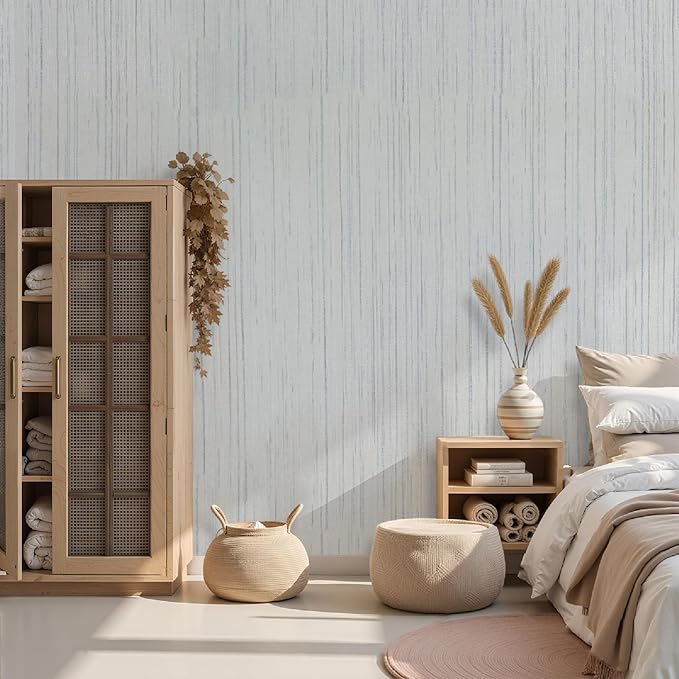 Beige Grey Grasscloth Wallpaper Peel and Stick 15.74" X 472.44" Removable - Image 4