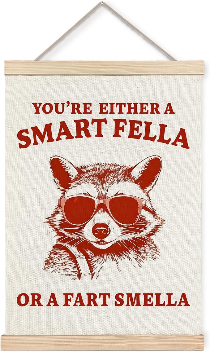 Foritho Funny Raccoon Meme Wall Art Poster Framed, Retro Sarcastic Trash Panda by Unknown