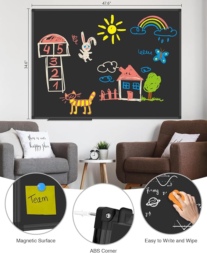 XBoard Magnetic Chalkboard Blackboard 48 x 36, Chalk Board/Black Board - Image 2