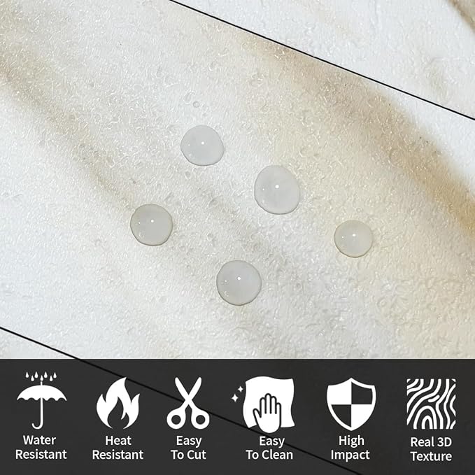 AULIGET 4-Piece Calacatta Gold Marble Look Peel and Stick Backsplash Wall Tiles - Image 3