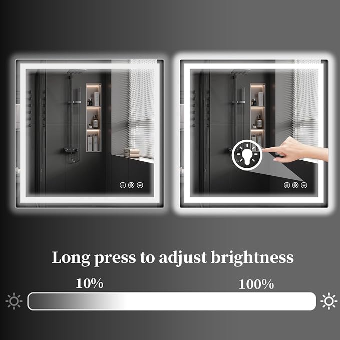 Koonmi 36"x36" LED Mirror for Bathroom, 90CRI Anti-Fog Vanity Mirror - Image 5