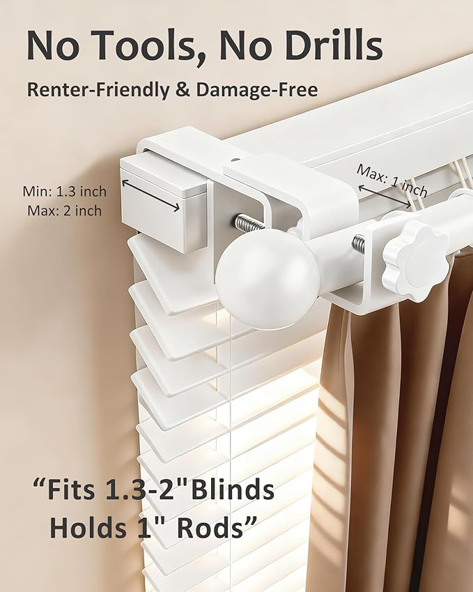 Mimiio No Drill Curtain Rod Brackets - Image 2