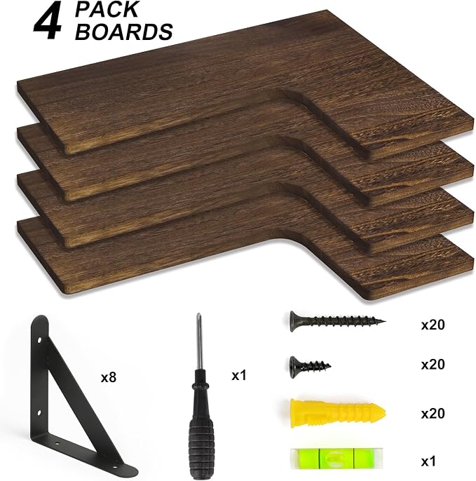 YGEOMER Corner Floating Shelves, Wall Mounted Corner Shelf - Image 7