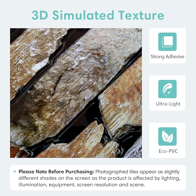 Commomy 3D Faux Stone Peel and Stick Wall Tiles - Image 4