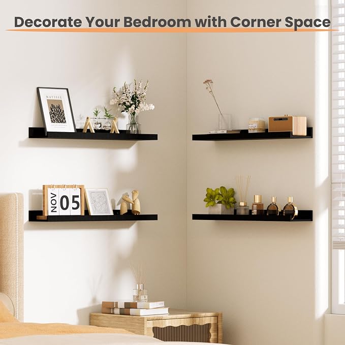 upsimples Floating Shelves for Wall, 23.6 Inch Shelves for Decor Storage Set of - Image 7