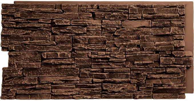 EverStone Canyon Ridge Faux Stone Panel, 45 3/4"W x 24 1/2"H x 1 1/4"D by EkenaMillwork