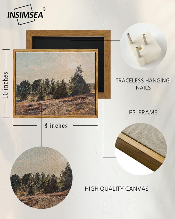 InSimSea Framed Canvas Wall Art, Vintage Pine Landscape Art - Image 5