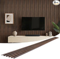 WPC Slat Wall Panels 8 Pack 96" x 6", Waterproof Fluted Wall Paneling, Accent by LARWORKS