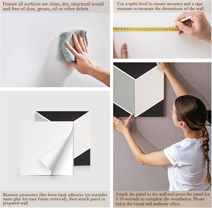 12Pack Acoustic Panels, Self-Adhesive Sound Proof Panels - Image 5