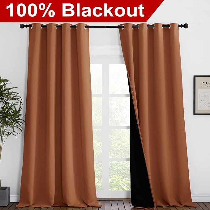 NICETOWN Full Shading Curtains 96 inches Long 2 Panels Set - Image 2