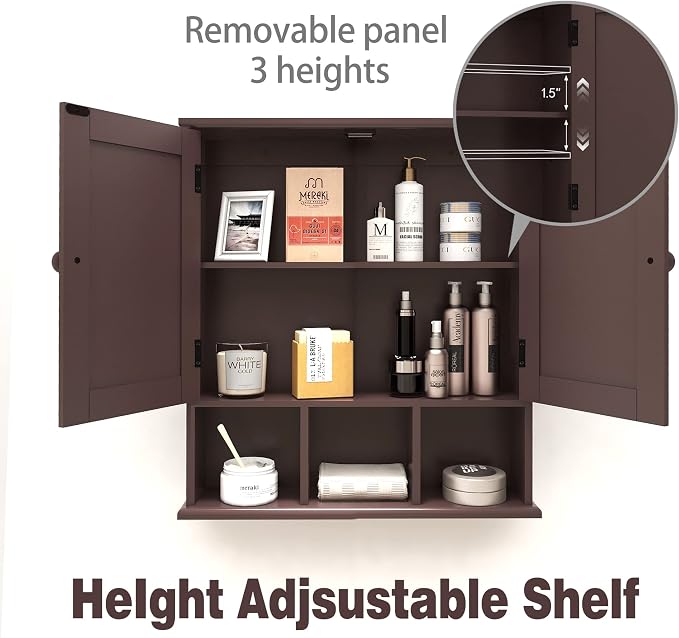 TaoHFE Brown Medicine Cabinets, Bathroom Wall Cabinet - Image 6