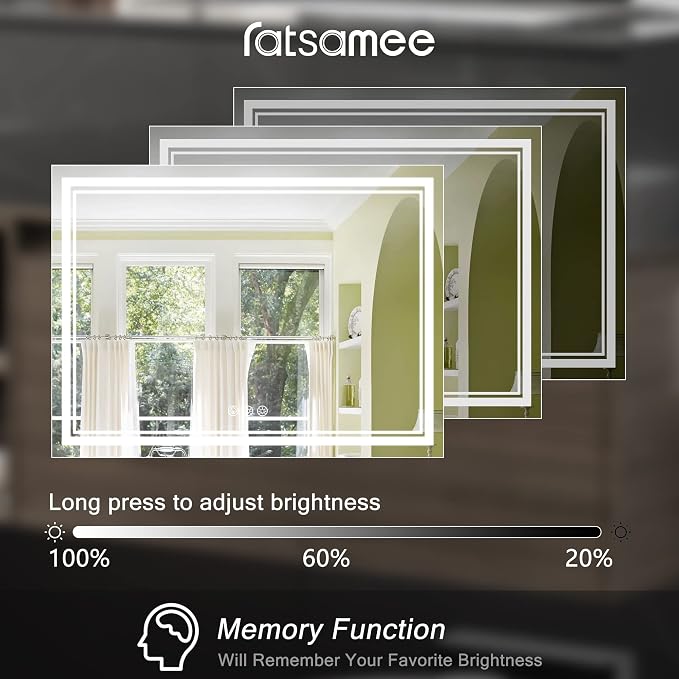 Ratsamee 48x36 Inch Led Mirror for Bathroom - Image 5