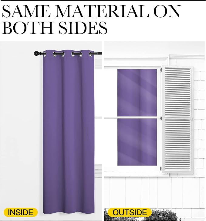 NICETOWN Lilac Purple Blackout Curtains 102" Long, 2 Pieces - Image 6