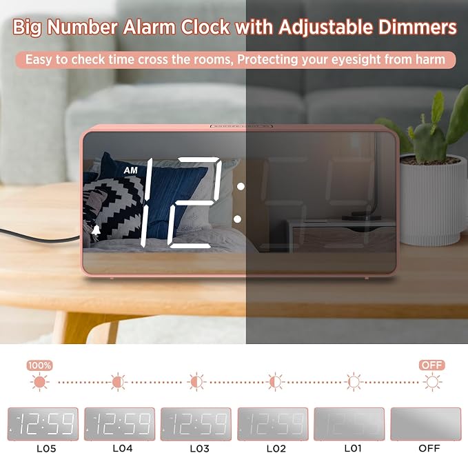 Peakeep Digital Clock, Alarm Clock Battery Backup Powered - Image 5