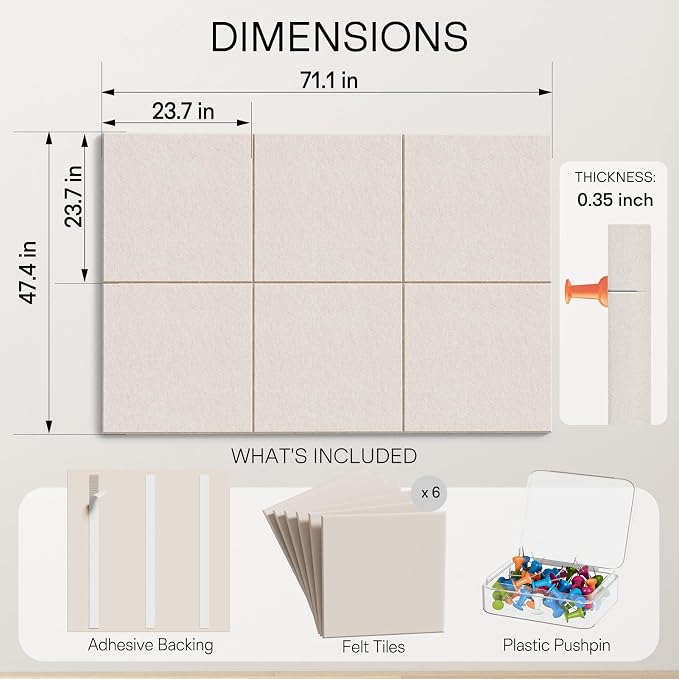 MaxGear Extra Large Cork Board for Wall 72" x 48", Light Tan Bulletin Board - Image 2