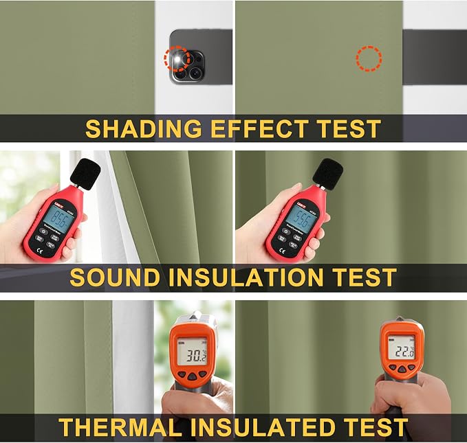 Yakamok 100% Blackout Curtain Panels 84 inches Cold and Light Blocking Drapes - Image 5