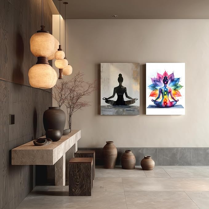 GELDSTEI Framed Zen Wall Art, Chakra Yoga Wall Decor, Colorful Meditation - Image 6