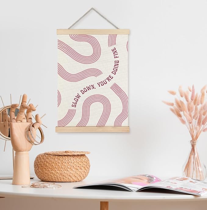 Yomisex Pink Slow Down You're Doing Fine Inspirational Wall Art Poster - Image 3