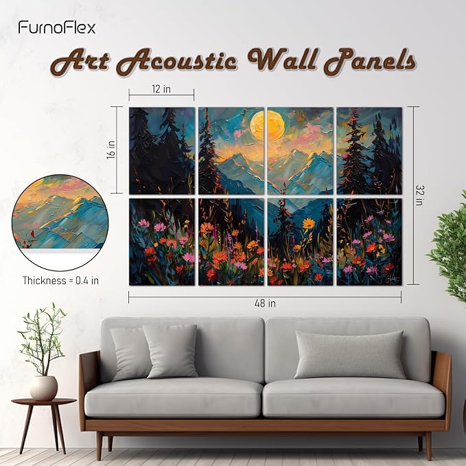 FurnoFlexArt Acoustic Panels Tiles Decorative Room Sound Proof Foam Absorbing - Image 2