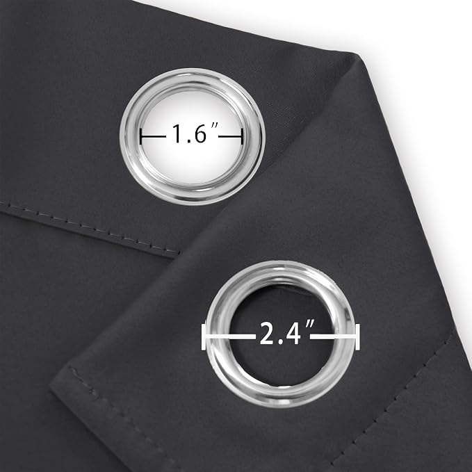 LEMOMO Dark Grey Thermal Blackout Curtains/42 x 72 Inch/Set of 2 Panels Room - Image 5