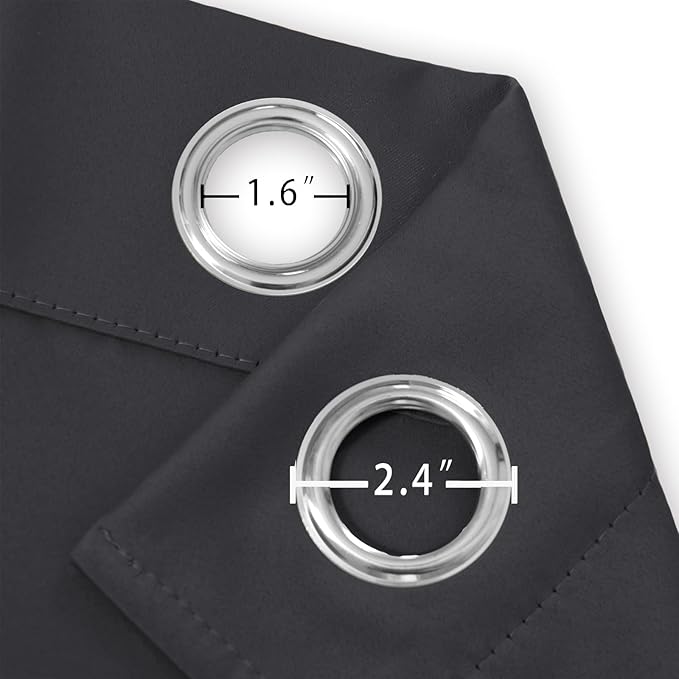 LEMOMO Blackout Curtains 66 x 95 inch/Dark Grey Curtains Set of 2 - Image 5
