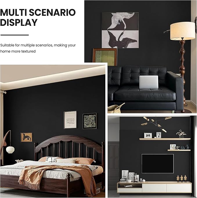 practicalWs Peel and Stick Wallpaper 15.7" x 118" Black Contact Paper - Image 5