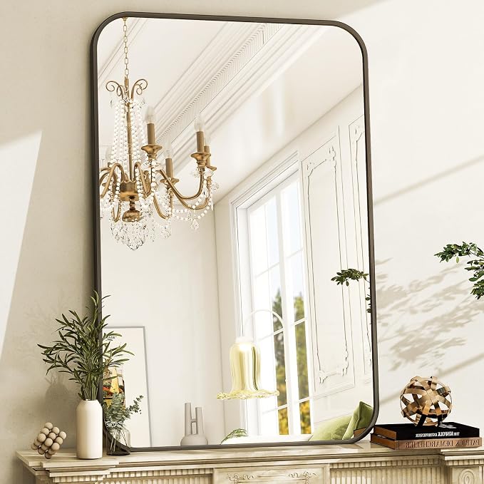 Easly 30 x 40 Inch Bathroom Mirror, Rounded Rectangular Vanity Mirror - Image 3