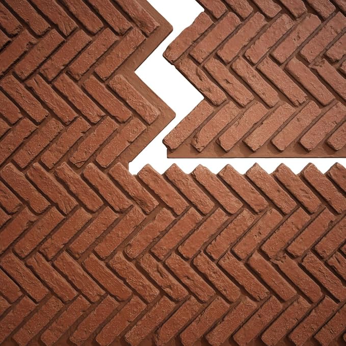 EverStone Herringbone Faux Brick Panel, 46 1/2"W x 25 1/4"H x 1"D - Image 9