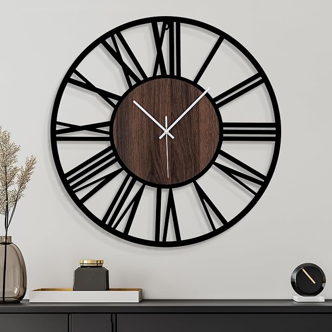 24'' Silent Wall Clock with Night Light, Glow in The Dark Decorative Wall Clock - Image 6