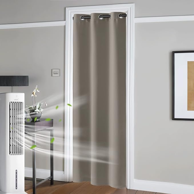RYB HOME Temporary Doorway Curtains Blackout Privacy Room Divider Curtains - Image 2