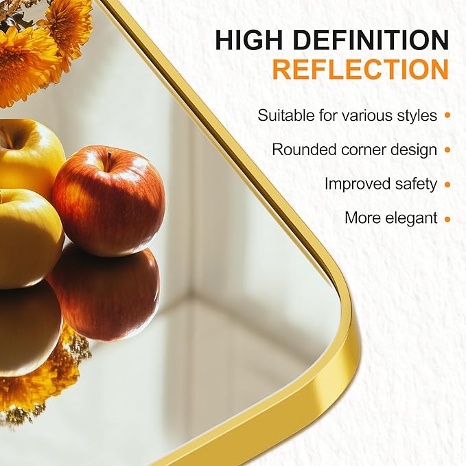 Delma Bathroom Vanity Mirror, High-Definition Bathroom Mirror, Versatile - Image 5