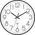 Foxtop Atomic Wall Clock Battery Operated Round Analog Modern Black Wall Clock by Foxtop