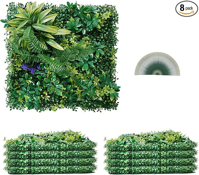 VEVOR Artificial Grass Wall Panels, 3D Combination Greenery Boxwood Panel by VEVOR