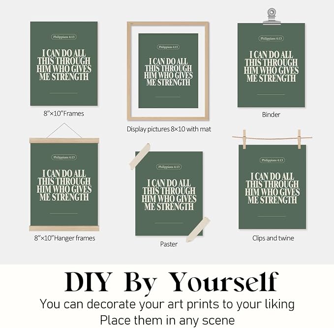 Locomiss Sage Green Christian Wall Art Decor Posters, Modern Bible Verse - Image 7