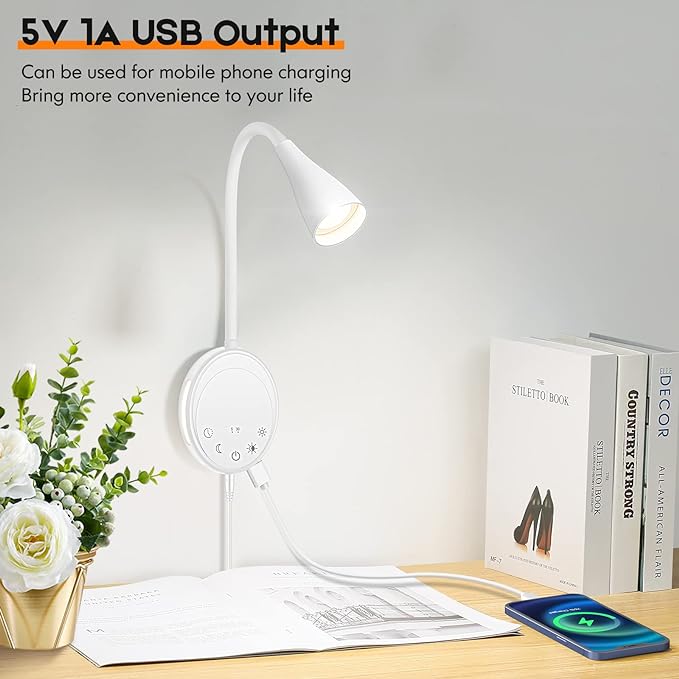SANKEDOU LED Wall Mount Reading Light, Bedside Reading Lights - Image 2