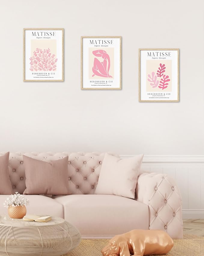 HesenDot Unframed Matisse Pink Wall Art, 12x16in Canvas Prints Poster, - Image 4