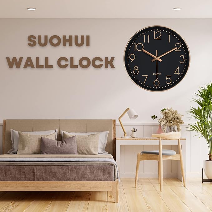 Silent Wall Clock 12 Inch Non-Ticking Wall Clocks Battery Operated - Image 8
