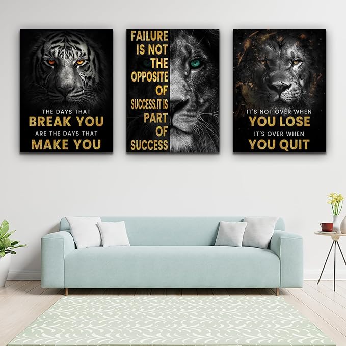 Motivational Office Wall Decor 3 Pieces Paintings Motivational - Image 4