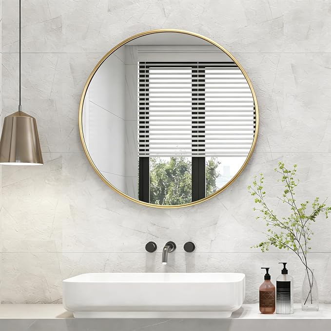 NEWBULIG 36 Inch Round Wall Mirror, Bathroom Mirror - Image 7