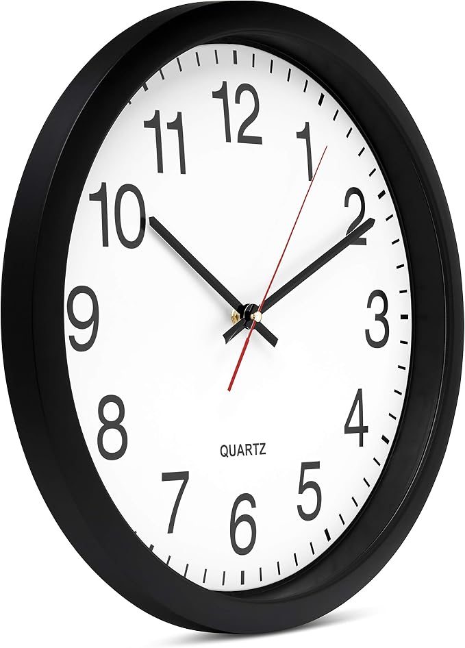 Bernhard Products Black Wall Clock Silent Non Ticking - Image 6