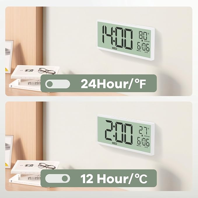 JALL 14.5" Large Digital Wall Clock Battery Operated - Image 7