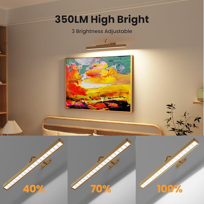 Wireless Picture Light Battery Operated, 13Hrs Service Life Art Display Light - Image 8