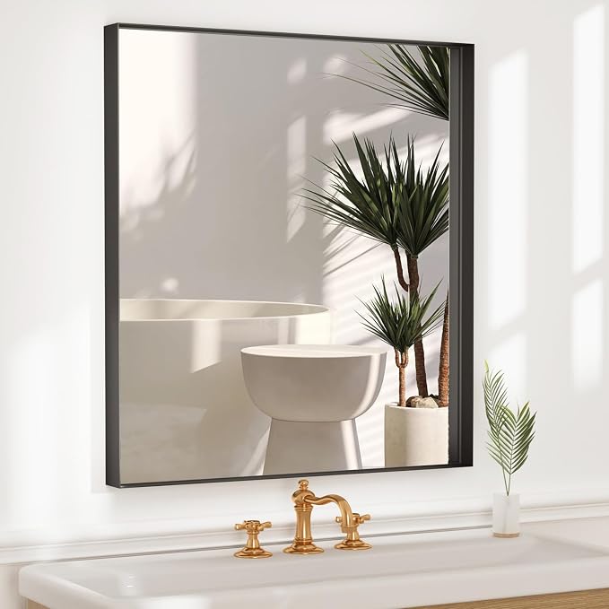 36”x 28” Black Bathroom Mirrors by Dimelax