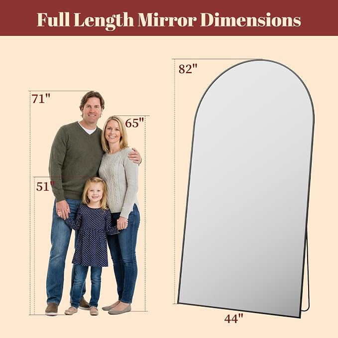 Suidia 82"x44" Arched Full Length Mirror - Image 4